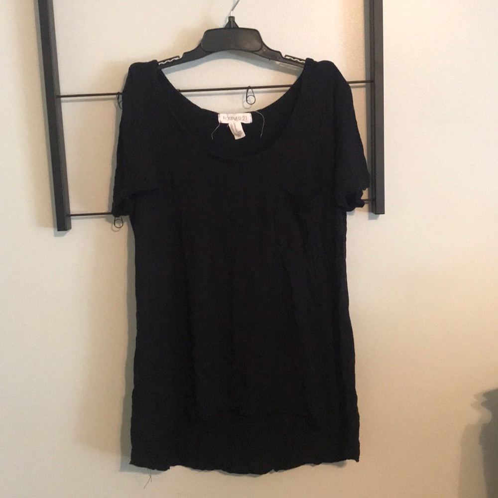 Black T shirt with front pocket